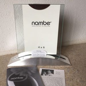 NWT 4” x 6” Nambe Glass and Metal Frame